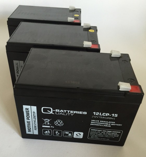 Mo-Bo replacement lead-gel battery set of 3